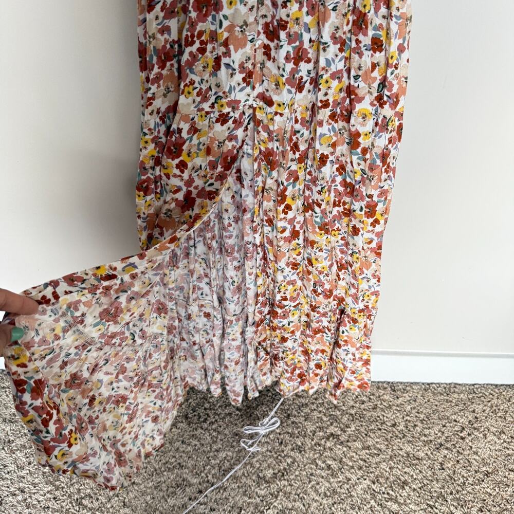 Fairy Cottage Coquette Dress Small Floral Maxi Romantic Open Back Peasant Boho - Picture 6 of 9